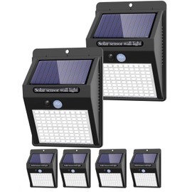 6 Pack Solar Lights Outdoor, 3 Modes/100LED Solar Security Lights Wireless IP65 Waterproof Solar Motion Lights Outdoor Solar Wall Lights Outdoor Lights for Front Door, Backyard, Garage, Deck…