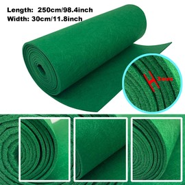EDGEAM Felt Fabric Felt Roll 30 cm x 250 cm Craft Felt Polyester Felt 3 mm Thick for Felt Underlay Decorative Felt Mat DIY Storage Bag Patchwork Sewing Felt for Crafts (Green, 30 cm x 250 cm)