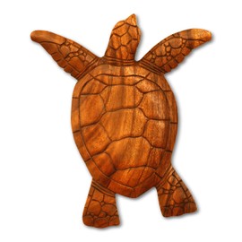 G6 Collection 12" Wooden Tortoise Turtle Wall Hanging Plaque Panel Home Decor Sculpture Statue Hand Carved Accent Figurine Handcrafted Handmade Seaside Tropical Nautical Ocean Coastal Wall Turtle
