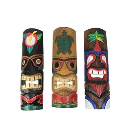 Set of 3 20in Tropical Tiki Wall Masks