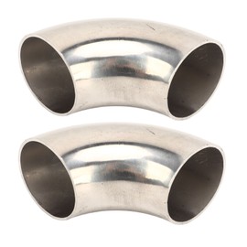 2PCs 90 Degree Elbow Wastegate Dump Valve Pipe 1.5in Stainless Steel Universal Fit for Cars