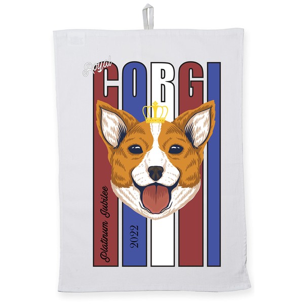 Hippowarehouse Royal Corgi Jubilee Celebration Queen Elizabeths dog Tea Towel