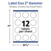 Avery TrueBlock Matte White Round Labels with Sure Feed, 2"