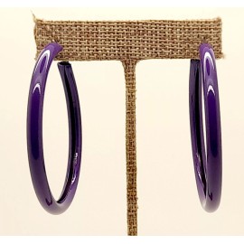 simple thin Large Hollow Round shape 2 inch Hoop metal purple fashion Earrings