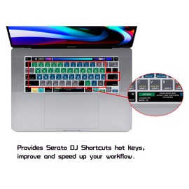 HRH Serato DJ Shortcuts Hotkey Silicone Keyboard Cover Protector for MacBook Pro 13 inch 2020 (Model A2289 / A2251 / A2338 M1 Chip) and for MacBook Pro 16" 2019 (Model A2141)
