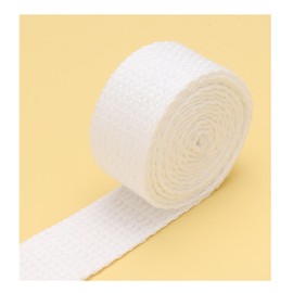 5 m 25 mm wide polyester-cotton strap, canvas webbing cotton for fabric carrier bags, DIY accessories (white)