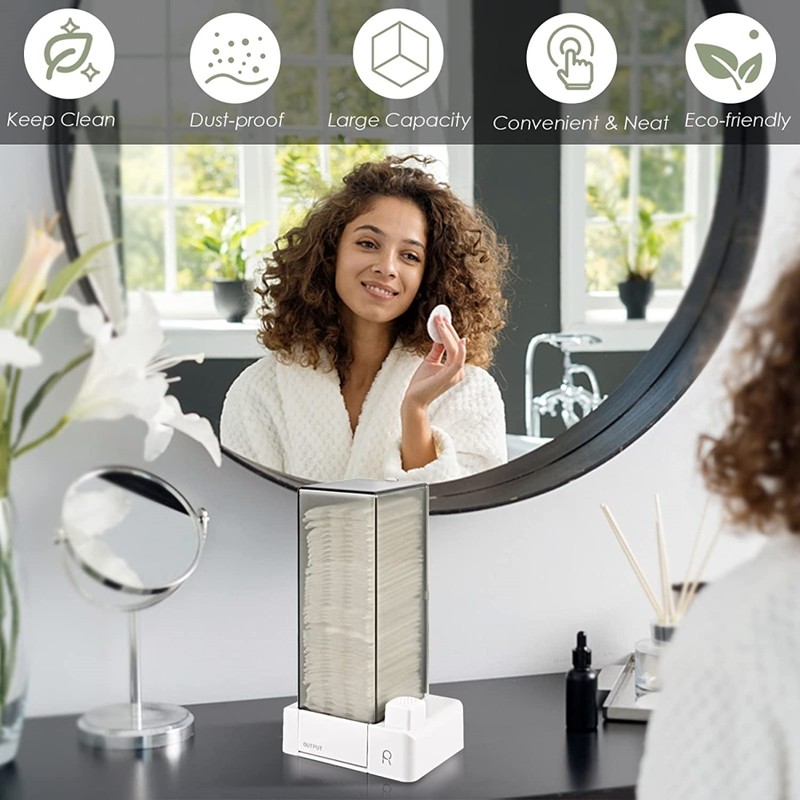 Automatic Cotton Pad Dispenser Press Out Makeup Cotton Holder Dispenser