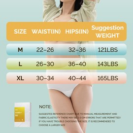 YOUNGTIME Women's High Waisted Cotton Underwear,Disposable Panties Individually Wrapped for Travel, Full Coverage Cotton Postpartum Underwear,6 Pack,L White