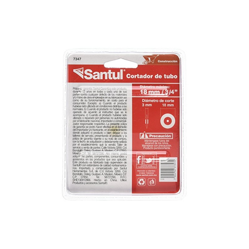 Santul 7347 Cortador de Tubo de Cobre Apertura Hasta 5/8",