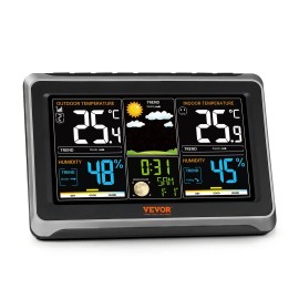 Digital Weather Station 7.5 Color Display Indoor Outdoor Wireless Temperature Humidity Smart Home ClockScreen Size: 7.5"