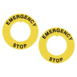sourcing map 2Pcs 22mm Inner Diameter Emergency Stop Sign for Push Button Switch Replacement 40mm OD