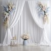 10ftx12ft Wrinkle Free White Backdrop Curtain, 8 Panels 12FT Height