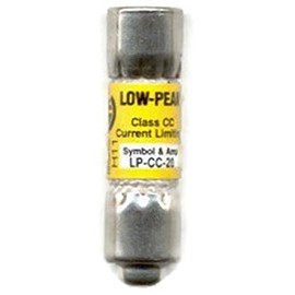 BUSSMANN lp-cc-20, 20 Amp (20 A) 600 V Midget, tiempo de retraso, clase de limitación de corriente CC Rechazo Fusible de cerámica