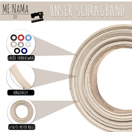 ME:NaMa 100% Cotton Bias Binding Tape - 10m x 18mm (Folded) - High Quality Binding Tape, Cotton Ribbon, Bias Binding - Ideal for DIY Sewing - Made in Belgium, on a Roll (Light Green)