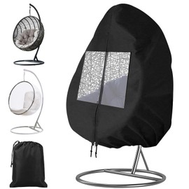 Zhufas Hanging Chair Cover, Outdoor, 420D Oxford Fabric, Protective Cover for Hanging Chair with Waterproof Zip and Drawstring, Waterproof, UV-Anti-Winterproof, Protective Cover, Garden Furniture (190