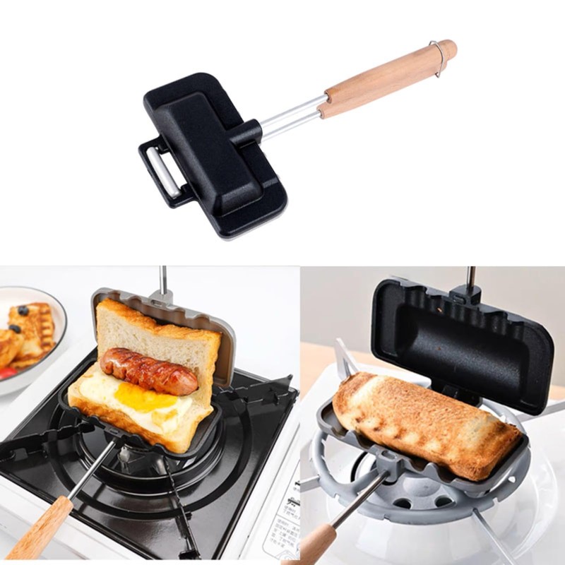 Sandwich Frying Pan, Aluminum Baking Disk Flip Frying Pan Suitable