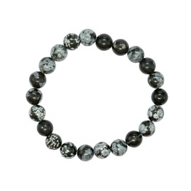 Snowflake Obsidian Bracelet for Women Men's Gifts - Protection Healing Crystal Bracelet - 8mm Gemstone Beaded Stretchable Bracelet Pulseras Para Hombres Mujer Stocking Stuffers
