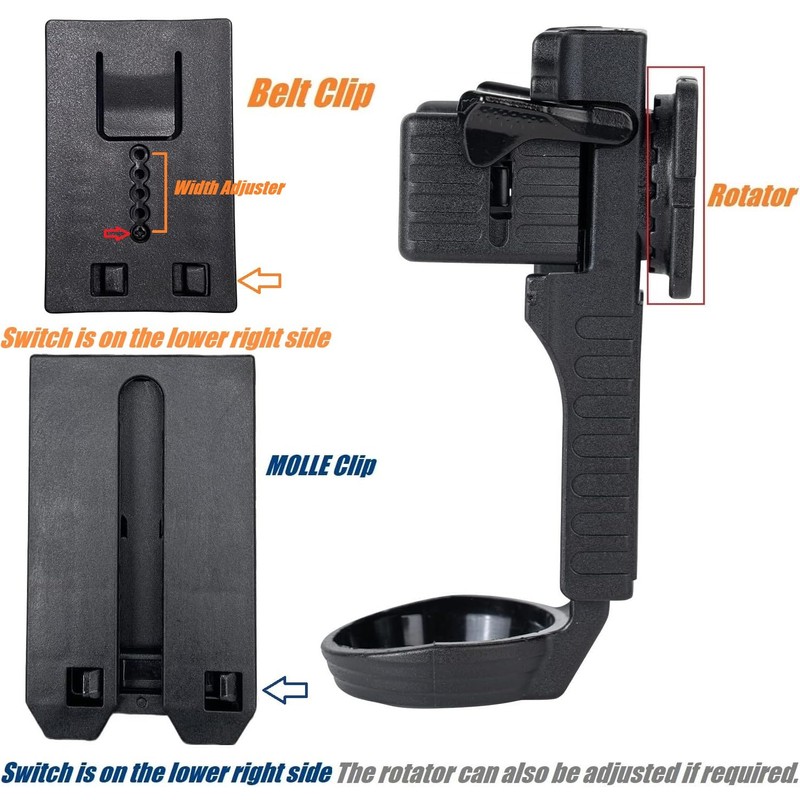 TACNEX Quick Release Flashlight Holder w/Duty Belt Clip Tactical Torch