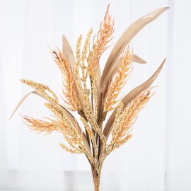 Group of 4 Artificial Beige Wheat and Berry Sprays for Fall Decorating and Floral Arrangements by Factory Direct Craft (12" H)