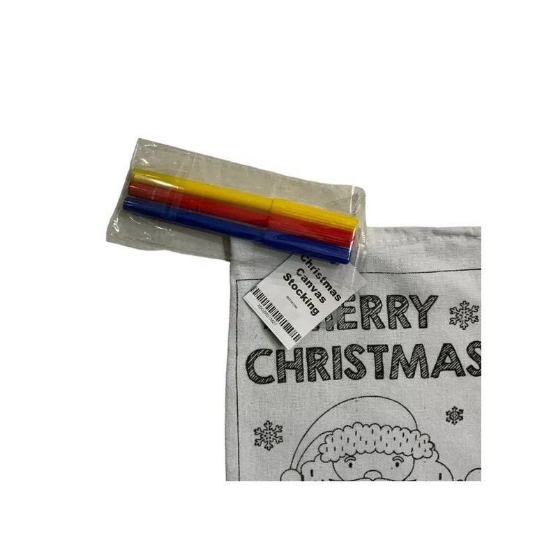 Simply Holiday Christmas Stocking Color Your Own Canvas Fabric Stocking