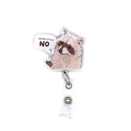 Honey Hamstore Raccoon Badge Reel Respectfully No Meme Joke Funny Acrylic Epoxy Finish Belt Clip for Nurses Doctors Medical Professional Teacher Student Employee ID Card Accessory for Men and Women