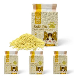3pcs Tofu Arena Para Gatos 6 Litros Limón
