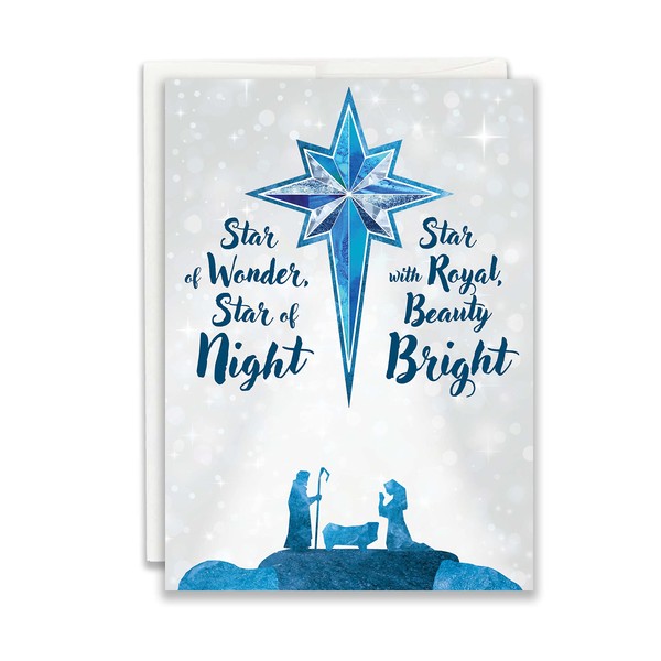 JBH Creations Perfect Light Religious Christmas Card - Star of Wonder - Pack of 24