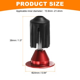 sourcing map Bar End Plugs Aluminum Handlebar End Caps Bike Plugs 0.7oz Expanding Locking for MTB Road BMX Fixed Gear Bike, Red