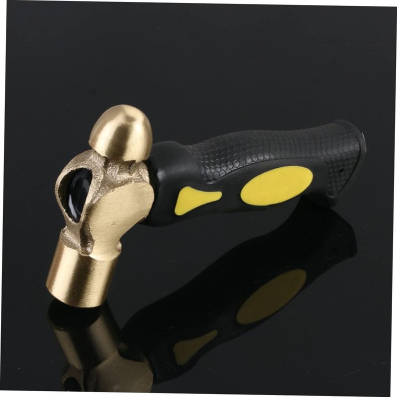 Sosoport Professional Brass Stamping Hammer Round Head Non-Sparking Hand Turned