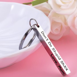 Gifts for adult Daughter Son, Don't Do Stupid Sht Keychain, Stocking Stuffer for Teens Boy Girl, Son Daughter Gifts from Mom, Christmas Valentine Gifts for Teenager Boys Girls, Don't Do Stupid