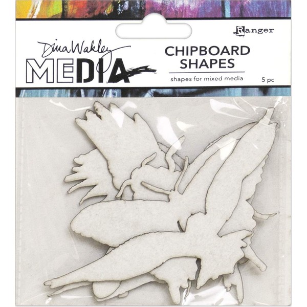 Dina Wakley Media CHIPBOARD Shapes Flying, One Size