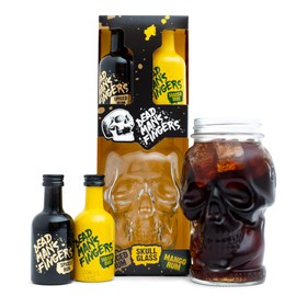 Dead Mans Fingers Rum Gift Set - Spiced Rum, Mango Flavoured Rum, Mini Alcohol Bottles x2 5cl with Skull Glass - Rum Miniatures Birthday Gifts for Men, Boyfriend Dad Gifts, Drinks for Christmas
