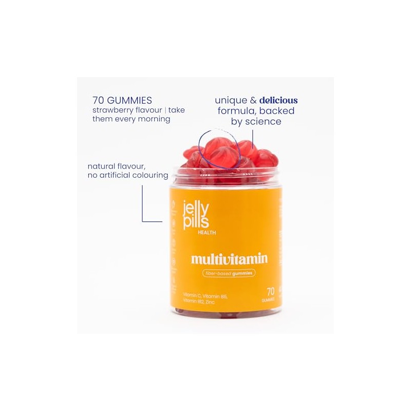 Jelly Pills Multivitamin Gummies for Adults - with Vitamins A,