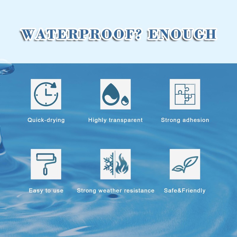 Waterproof Glue,Invisible Agent,Strong Waterproof Transparent Sealant,for Bathroom, Kitchen, Garden, Roofs,