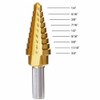 NUZAMAS 3 HSS Titanium Step Drill Bit Set with Automatic