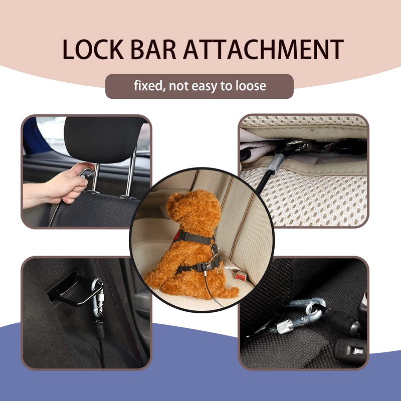 Dog Tether for Car Pet Dog Car Seat Belt Restraint