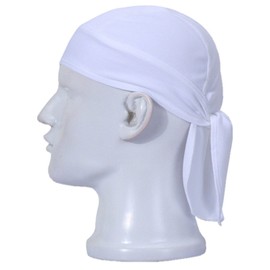 Breathable Skull Cap Adjustable Bandanna Cap Sweat Absorbing Headscarf Anti-UV Head Protection Head Wrap White