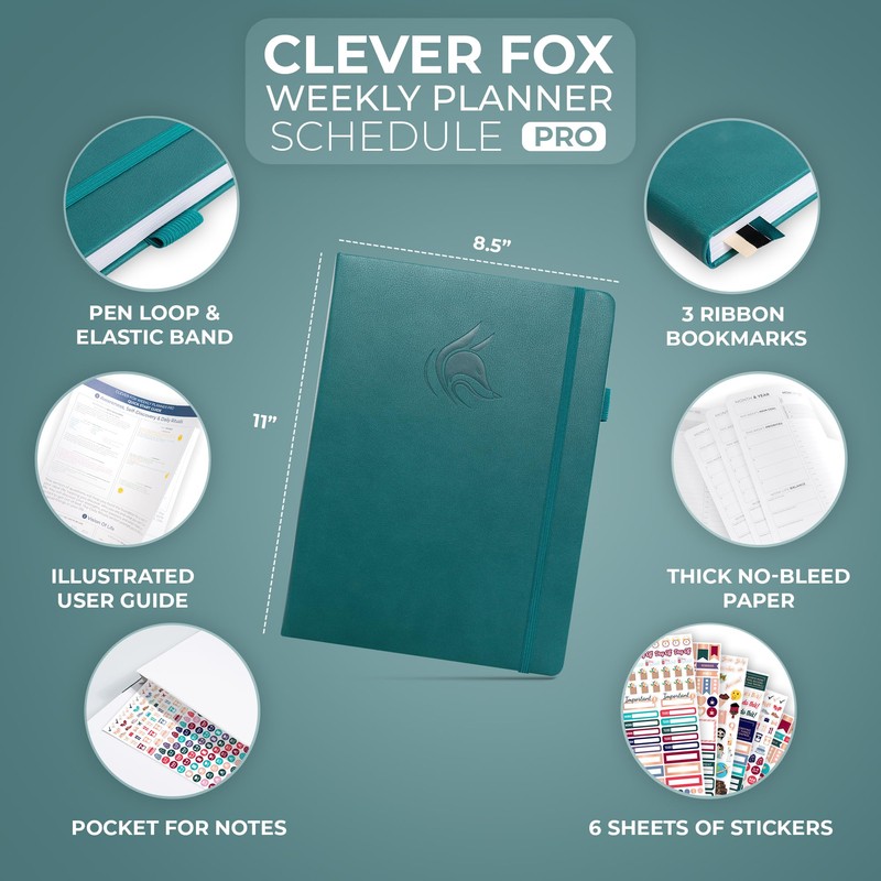 Clever Fox Planner PRO Schedule – Undated Weekly & Monthly