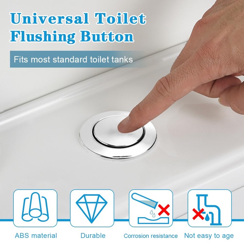 ADERTOS 2 PCS Toilet Flush Button, 38mm Single Press Push Button