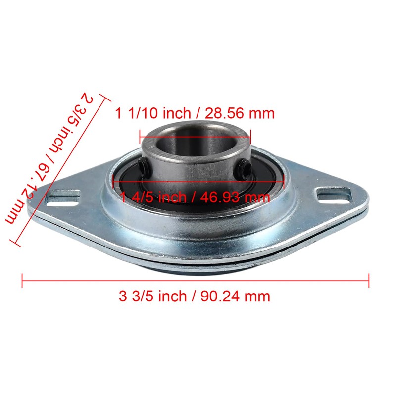 Neeseelily 3/4" Pressed Steel Flange Bearing Two Bolt Mounted SBPFL204-12