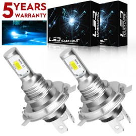 SHENKENUO 2x Ice Blue 8000K H4 Super Bright 9003 LED Headlight High Low Beam Bulbs 50W BYL