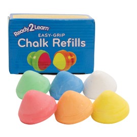READY 2 LEARN Easy Grip Chalk Refills - 6 Colors - Ages 18m+ - Non-Toxic Toddler Sidewalk Chalk - Handles Sold Separately
