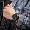 BUREI Men's Quartz Waterproof Analog Wrist Watch Men Watch, Black,