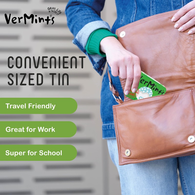 VerMints Organic Breath Mints Wintergreen - Real Long-Lasting Refreshment, Travel