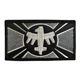 Almost SGT Starship Troopers Federal Flag Patch Black/Grey - Funny Tactical Morale Embroidered Patch Hook Fastener Backing