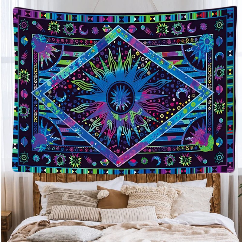 Ulticool - Tapestry Decoration Home - Ethnic Purple Blue Universe