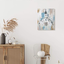 Stupell Industries Distressed Country Church House Abstract Pattern