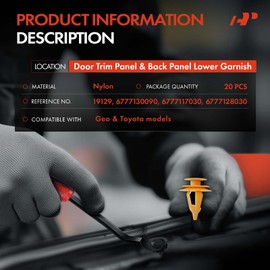 A-Premium 20 PCS Nylon Door Trim Panel & Back Panel Lower Garnish Car Retainer Fastener Push Pin Clips Compatible with Toyota 4Runner 89-95 Land Cruiser 91-97 Pickup 1989-1995 Geo Prizm - for 9.5mm