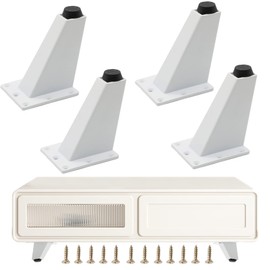 huit Furniture Feet, Sofa Legs, Cabinet Foot, Sofa Feet, Furniture Feet, Legs for Cabinets, Furniture Feet Metal for Sofa Table Cabinet, Aluminium Alloy, with Screws, Pack of 4, 8 cm Height, White