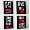 Damdekoli Video Game Canvas - Set of 4 - Black